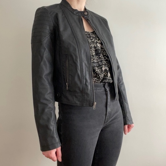Xhilaration Imitation Leather Black Jacket - Picture 2 of 2